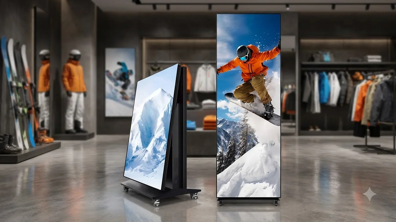 بوستر ليد نحيف (Slim LED Posters) - شاشات ومنصات العرض الإعلاني  - إدارة فعاليات ومسارح Elite Tech (الرياض، القاهرة، عمّان)