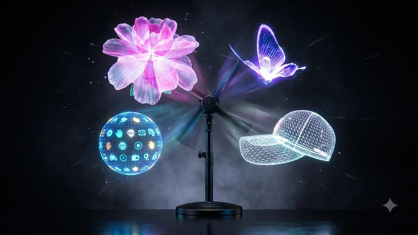 مروحة هولوغرام ثلاثية الأبعاد (Hologram Fan) - شاشات ومنصات العرض الإعلاني  - إدارة فعاليات ومسارح Elite Tech (الرياض،